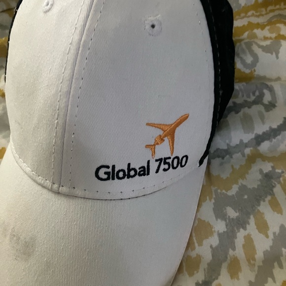 Bombardier global 7500 jets strapback flying mesh adjustable pilots hat osfa cap - Picture 2 of 13